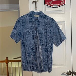 Island Republic Blue Patterned Short Sleeve Shirt